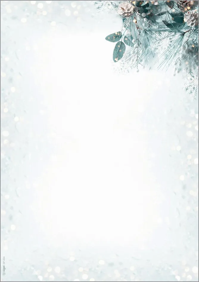 Weihnachts-Motiv-Papier Eucalyptus magic, A4, 90 g/qm från Sigel – produktbild