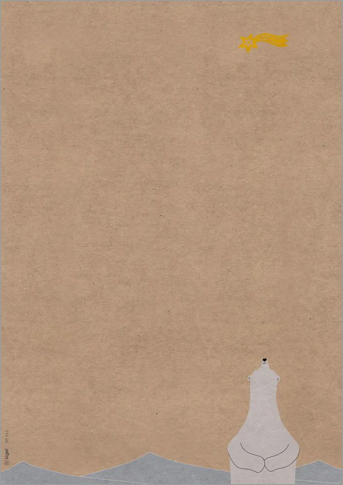 Weihnachts-Motiv-Papier , Polar bear with..., , A4 von Sigel – Produktfoto