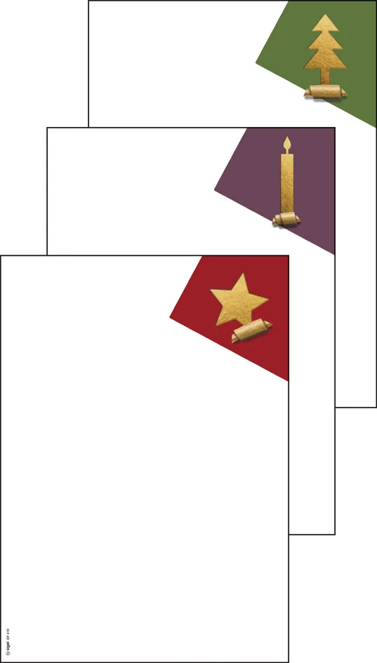 Weihnachts-Motiv-Papier-Set , Cut-out style, , A4 von Sigel – Produktfoto