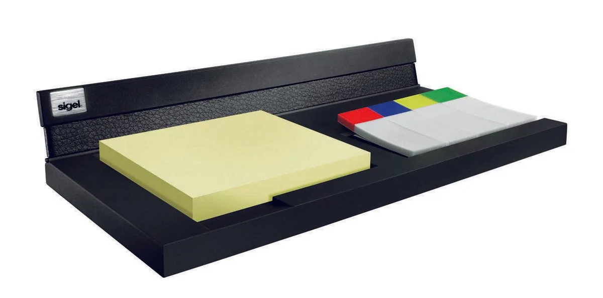Zettelbox schwarz inkl. Haftnotizen und Haftmarkern fra Sigel – produktbillede