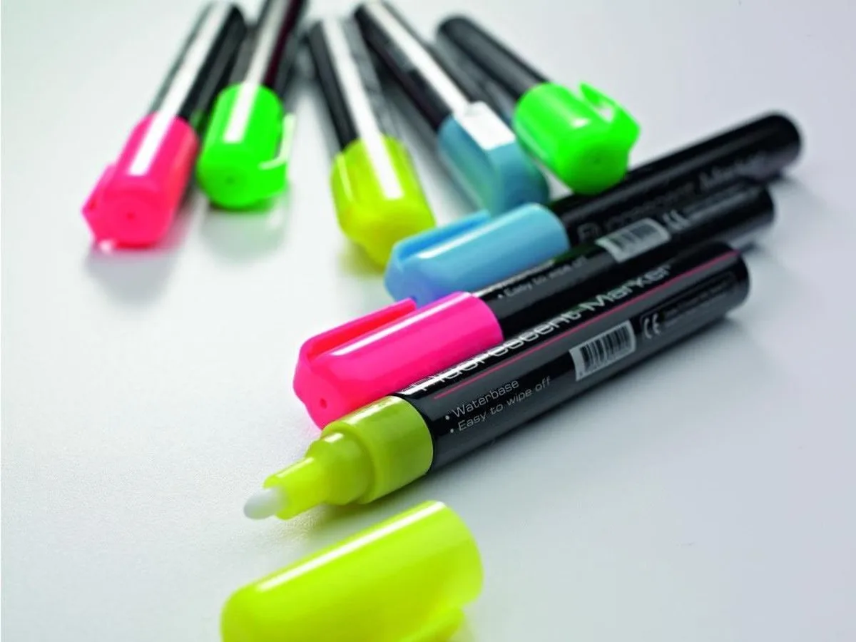 Glassboard markers - 3 mm - 8 stuks - assorti de Smit Visual en Bleu – photo produit