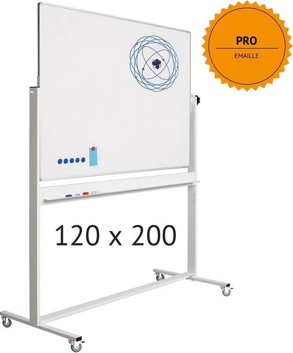 Kantelbaar whiteboard Pro series 120x200cm fra Smit Visual i Hvid – produktbillede
