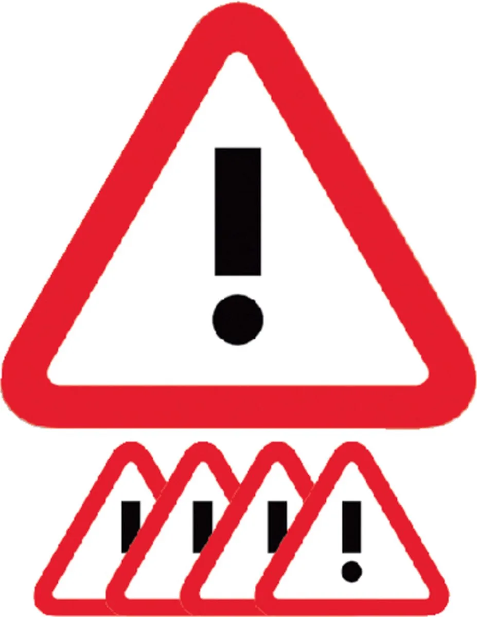 Magneet attentie rood fra Smit Visual i Hvid – produktbillede
