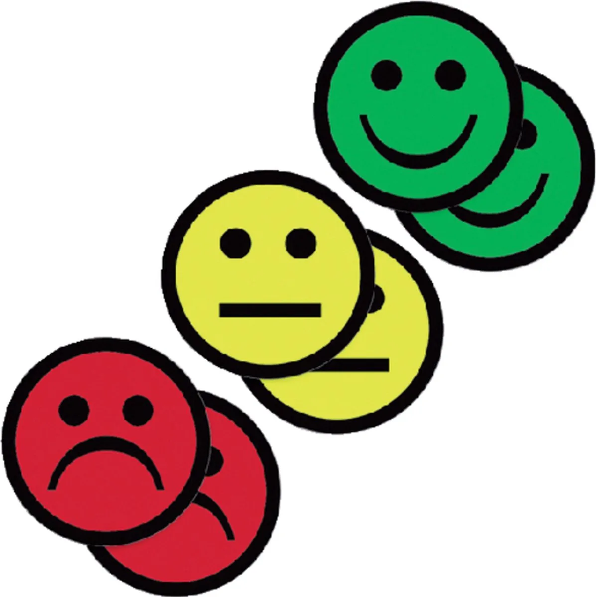 Magneet smiley 25mm 2x 2x groen 2x rood de Smit Visual en Jaune – photo produit