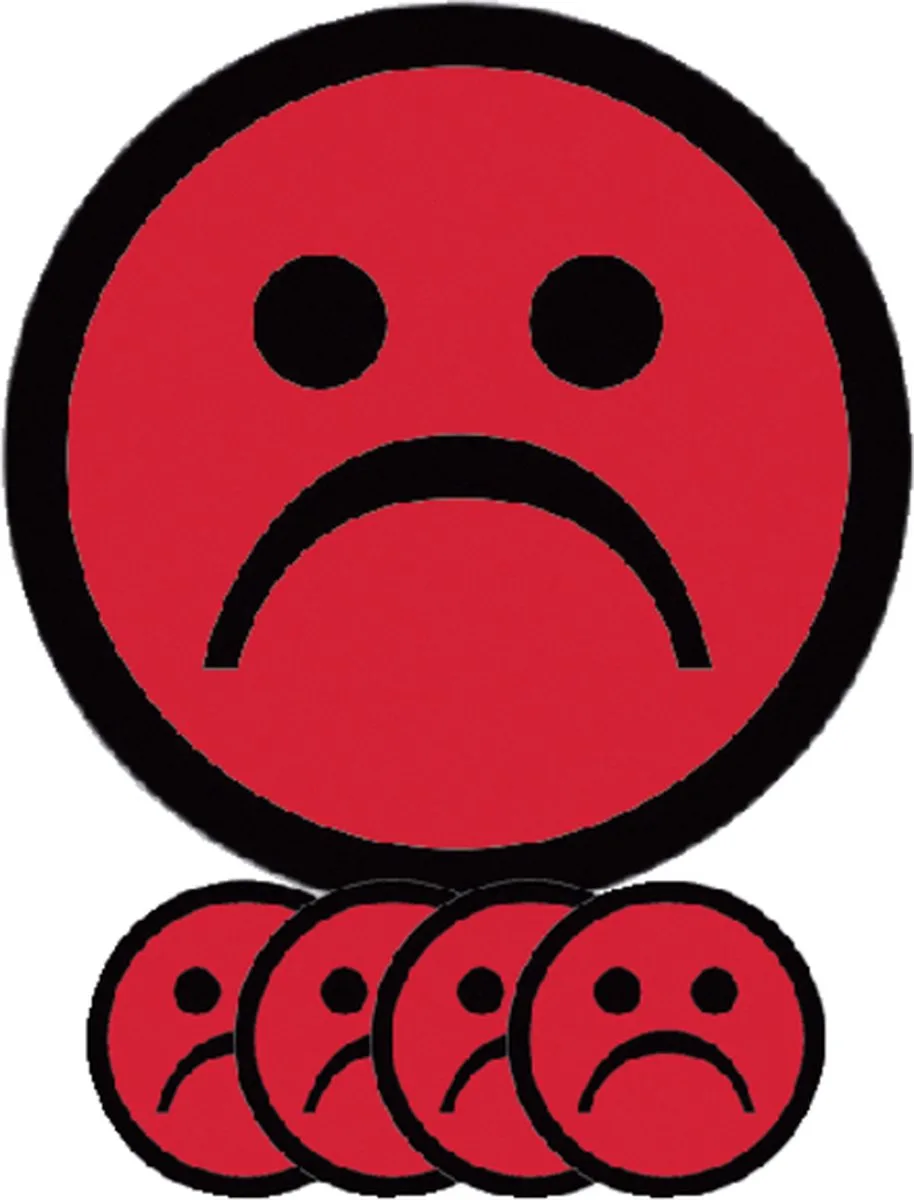 Magneet smiley 25mm emotie bedroefd 5 stuks de Smit Visual en Rouge – photo produit