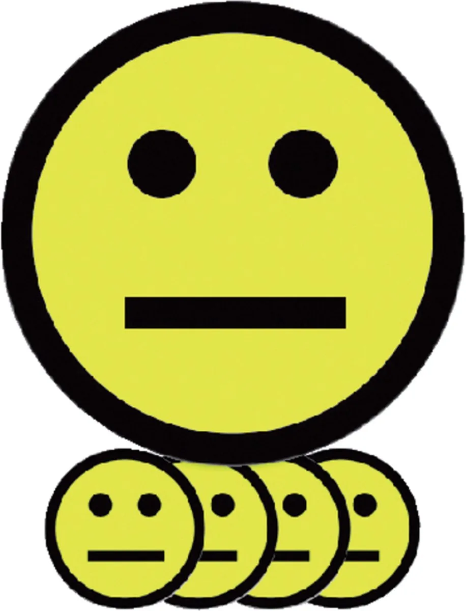 Magneet smiley 50mm emotie neutraal 5 stuks van Smit Visual in Geel – productfoto