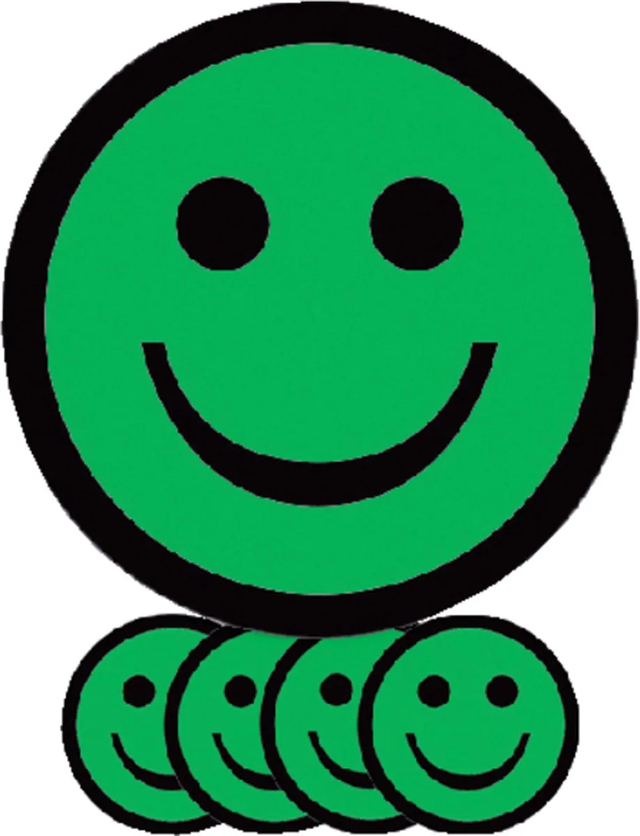 Magneet smiley 75mm emotie blij 5 stuks by Smit Visual in Green – product photo