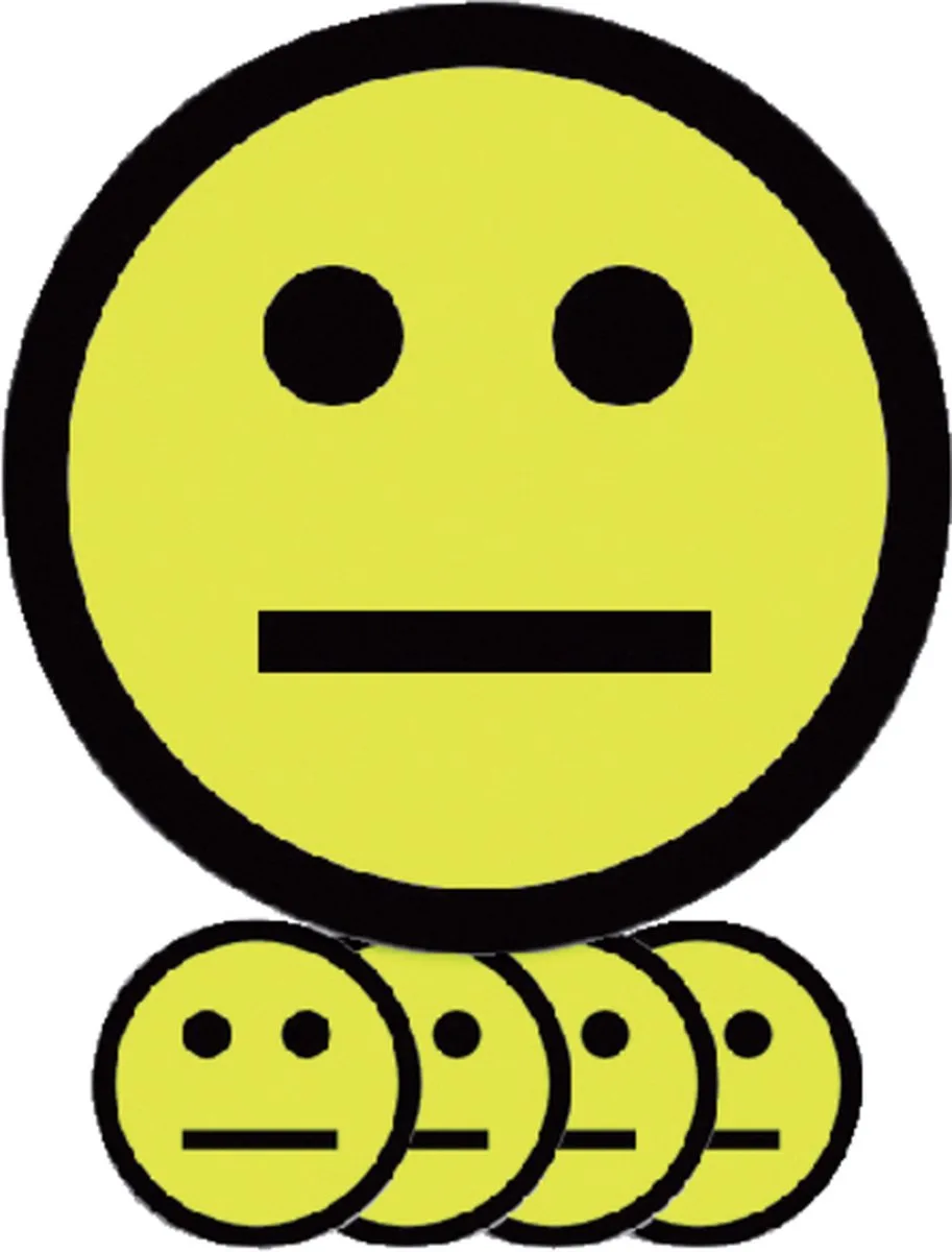 Magneet smiley 75mm emotie neutraal 5 stuks by Smit Visual in Yellow – product photo