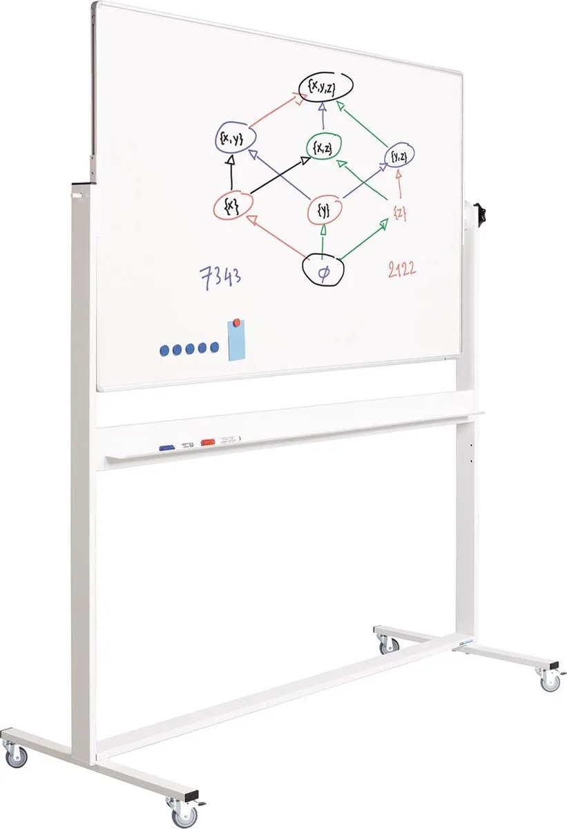 magnetisch whiteboard, gelakt staal en aluminium, 120 x 150 cm fra Smit Visual i Hvid – produktbillede
