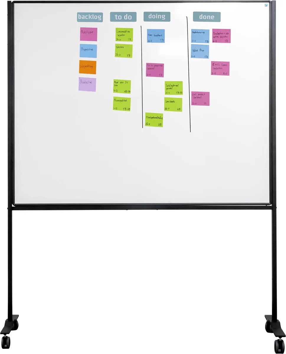 whiteboard, gelakt staal, magnetisch, verrijdbaar, 150 x 120 cm by Smit Visual – product photo