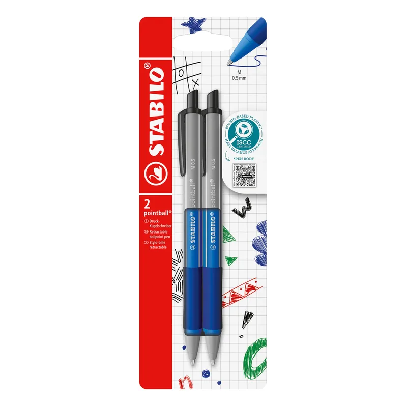 Balpen stabilo pointball colorful bl blist à 2st | 10 stuks de Stabilo – photo produit