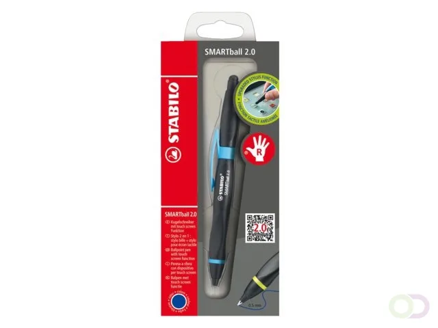 Balpen Stabilo Smartball rechts zwart/blauw 0.5mm by Stabilo – product photo