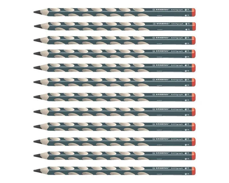 Bleistift EASYgraph, (12-tlg), HB (mittelweich), Dreikant, für Rechtshänder, mit Namensfeld by Stabilo – product photo
