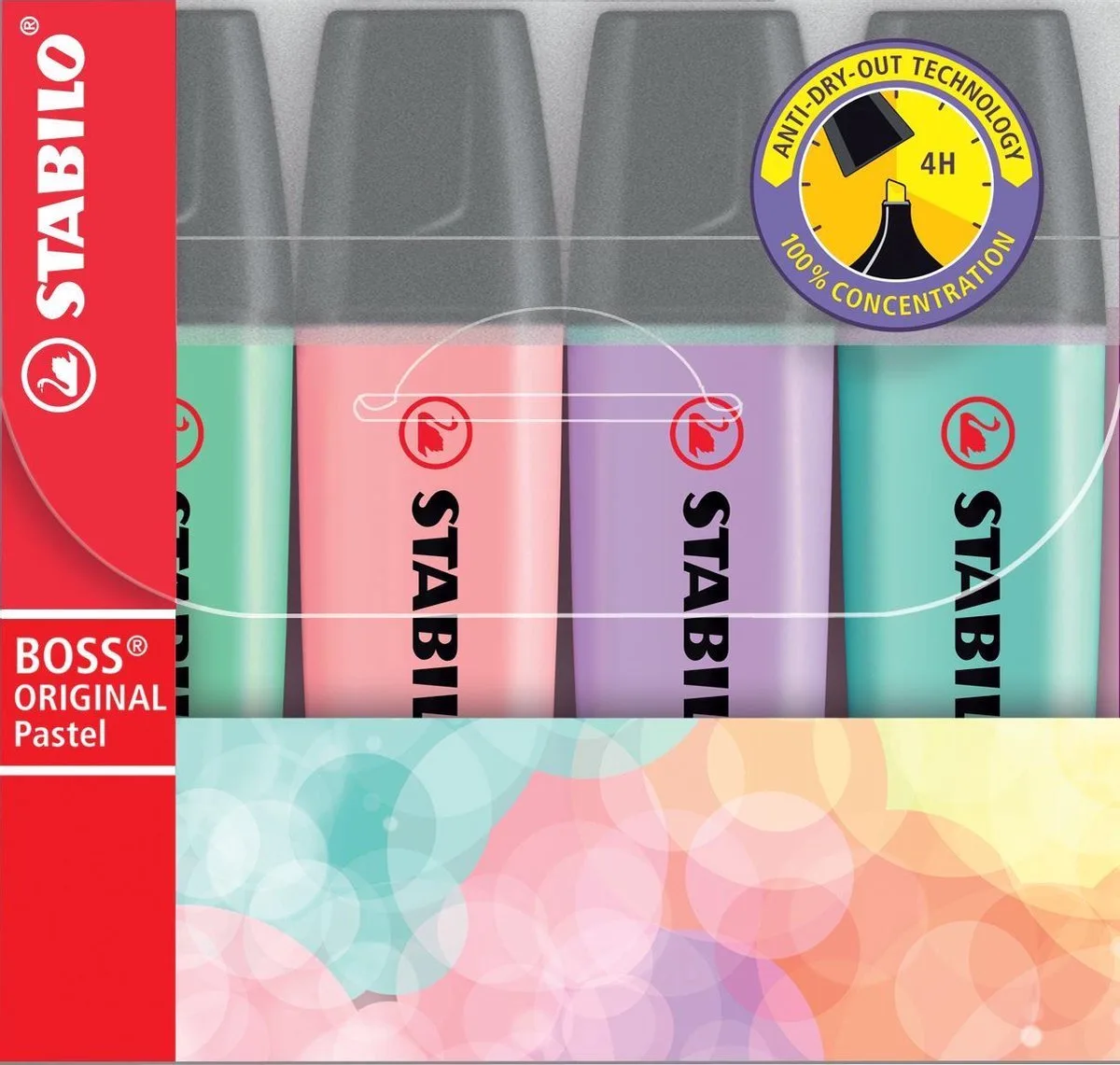 BOSS - Markeerstift - 4 stuks van Stabilo in Pastel – productfoto