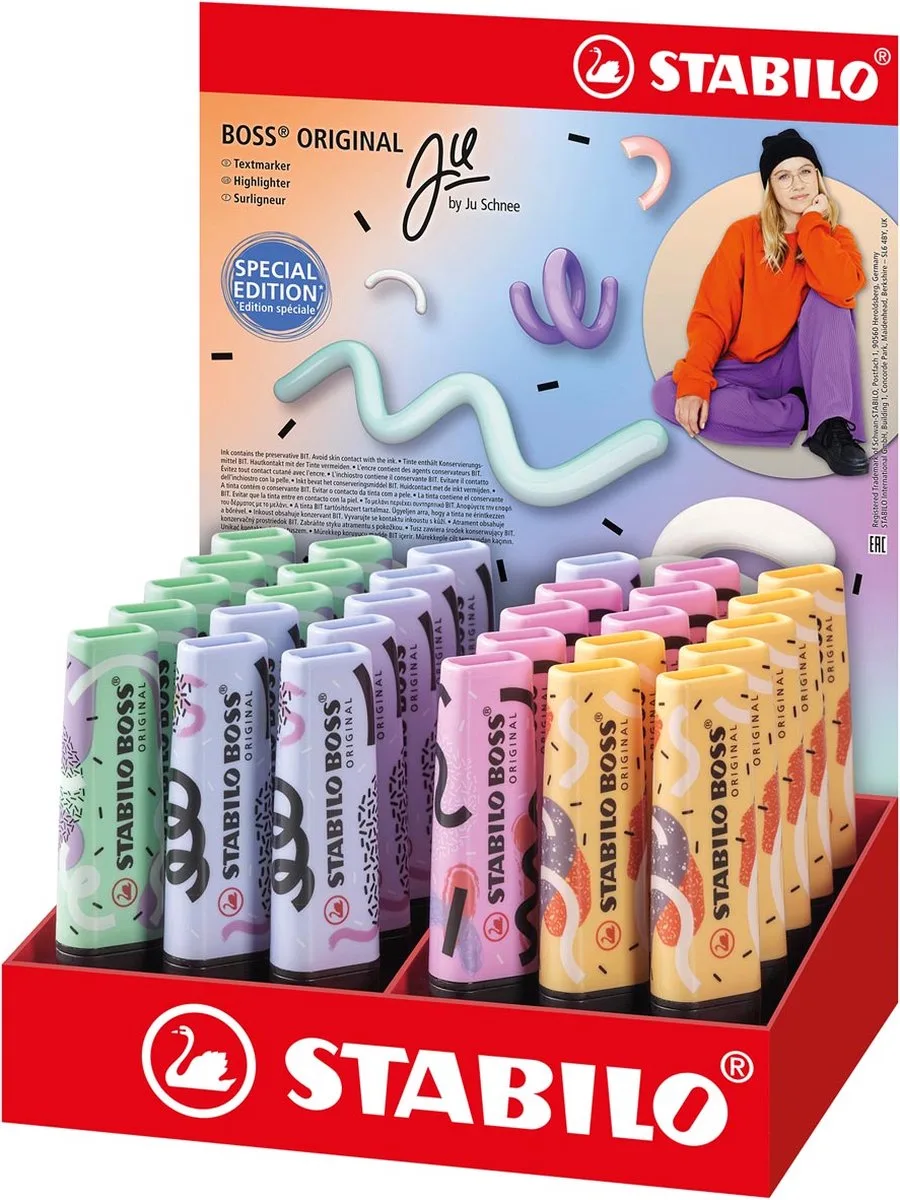 BOSS markeerstift by Ju Schnee, display van 30 stuks von Stabilo in Mehrfarbig – Produktfoto
