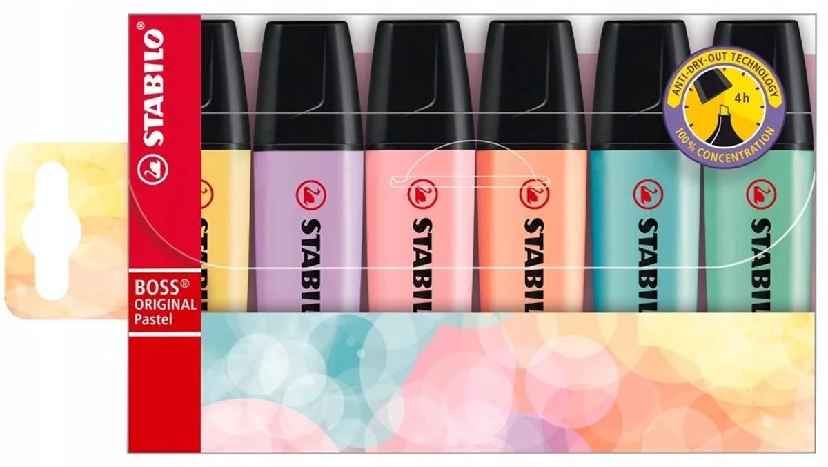 BOSS Markers Set - 6 Stuks in Etui by Stabilo in Pastel – product photo