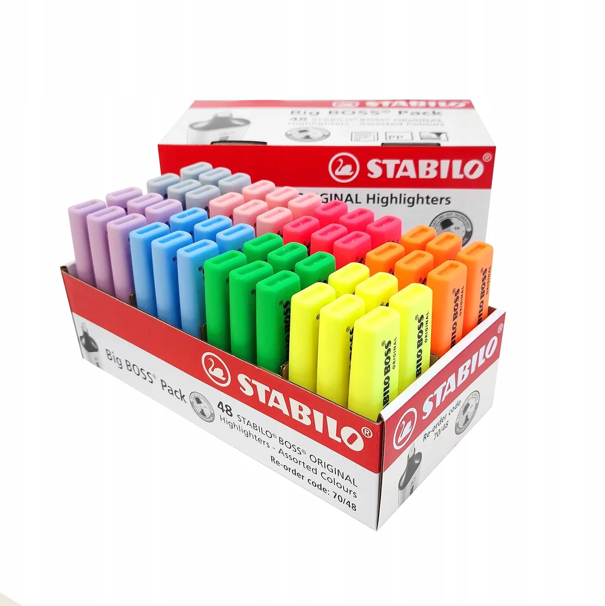 Boss Set: 48 Markeerstiften - 4 Fluorescerend & 4 Pastel de Stabilo en Multicolore – photo produit