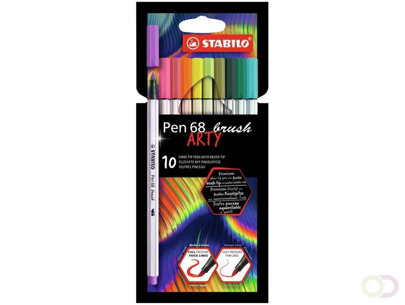 Brushstift STABILO Pen 568/10 Arty assorti set ?? 10 stuks von Stabilo – Produktfoto