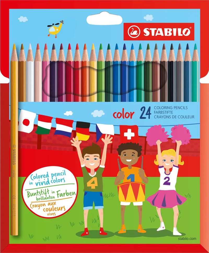 Color - Kleurpotloden - Intense Kleuren En Makkelijke Kleurafgifte - Etui Met 24 Kleuren de Stabilo en Multicolore – photo produit