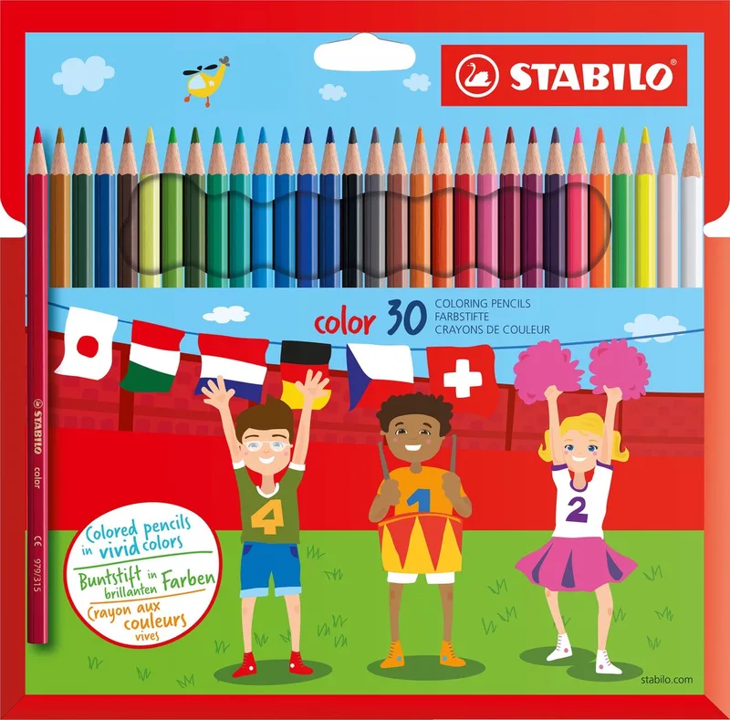 Color - Kleurpotloden - Intense Kleuren En Makkelijke Kleurafgifte - Etui Met 30 Kleuren by Stabilo in Multicolour – product photo