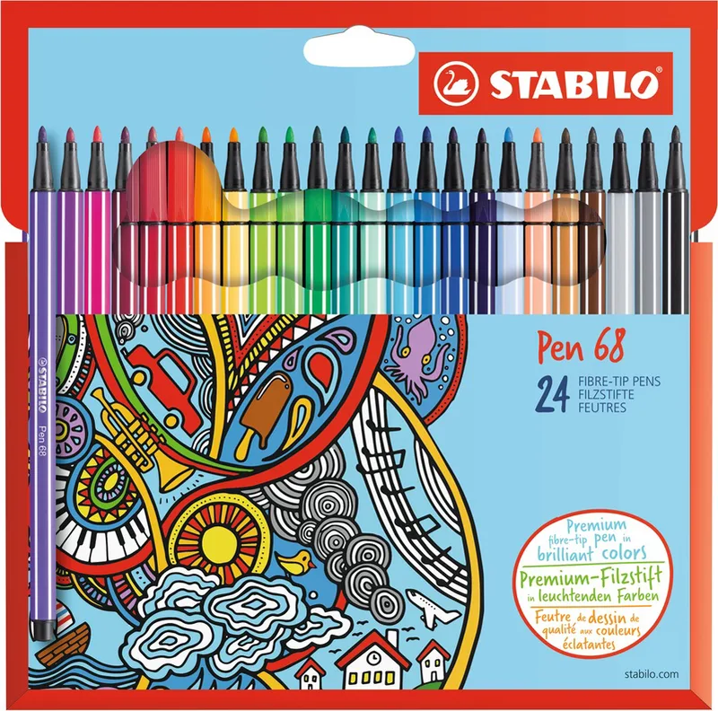 Fasermaler Pen 68, 24er Kartonetui de Stabilo – photo produit