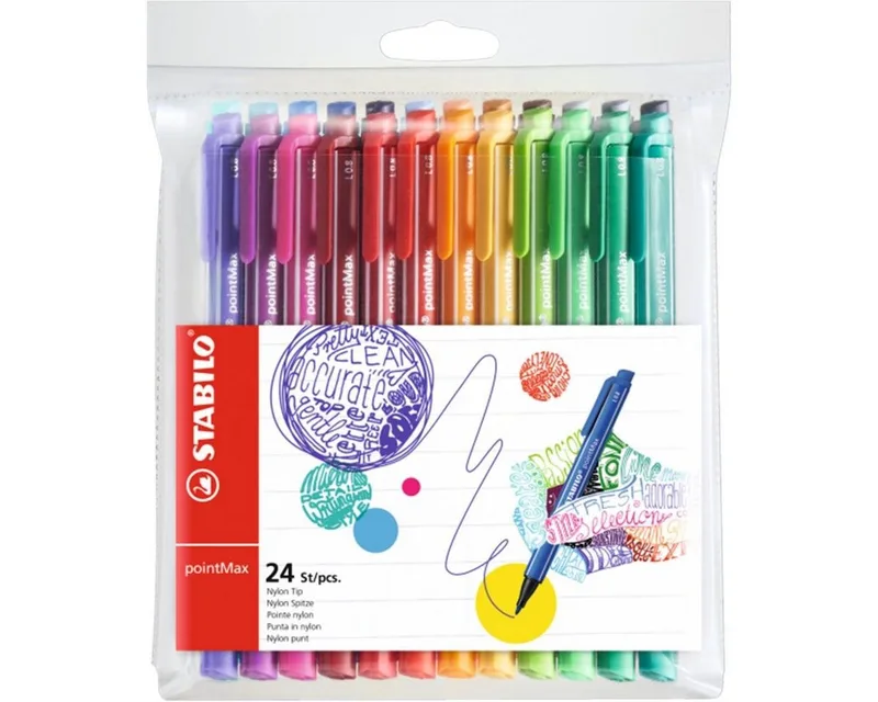Faserstift STABILO pointMax Filzstift - 0,8 mm - 24er Set van Stabilo – productfoto