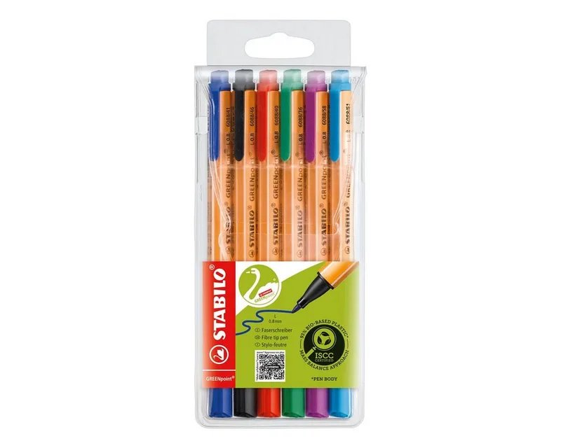 Filzstift GREENpoint, (6-tlg), Strichstärke 0,8 mm by Stabilo in Multicolour – product photo