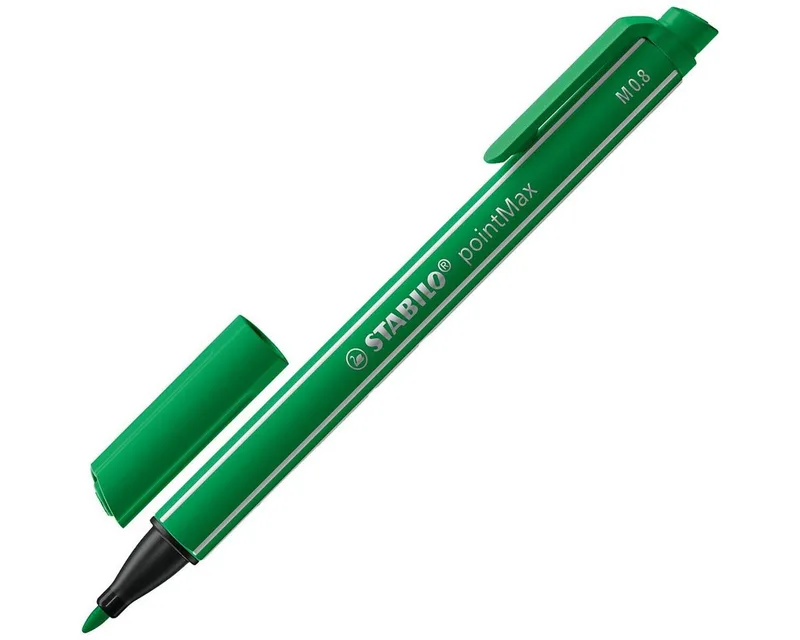 Filzstift pointMax, (1-tlg), Strichstärke 0,8 mm, für Vielschreiber von Stabilo in Grün – Produktfoto