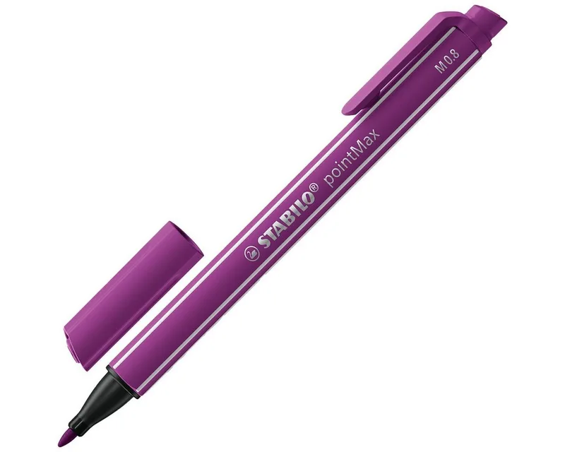 Filzstift pointMax, (1-tlg), Strichstärke 0,8 mm, für Vielschreiber von Stabilo in Lila – Produktfoto