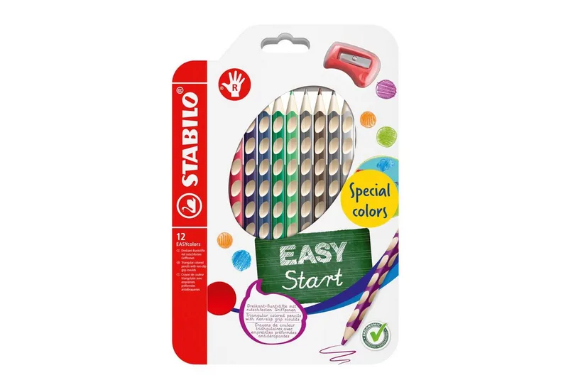 Filzstift STABILO EASY Colors Dreikant-Buntstift - Rechtshänder - 12er Etui de Stabilo – photo produit