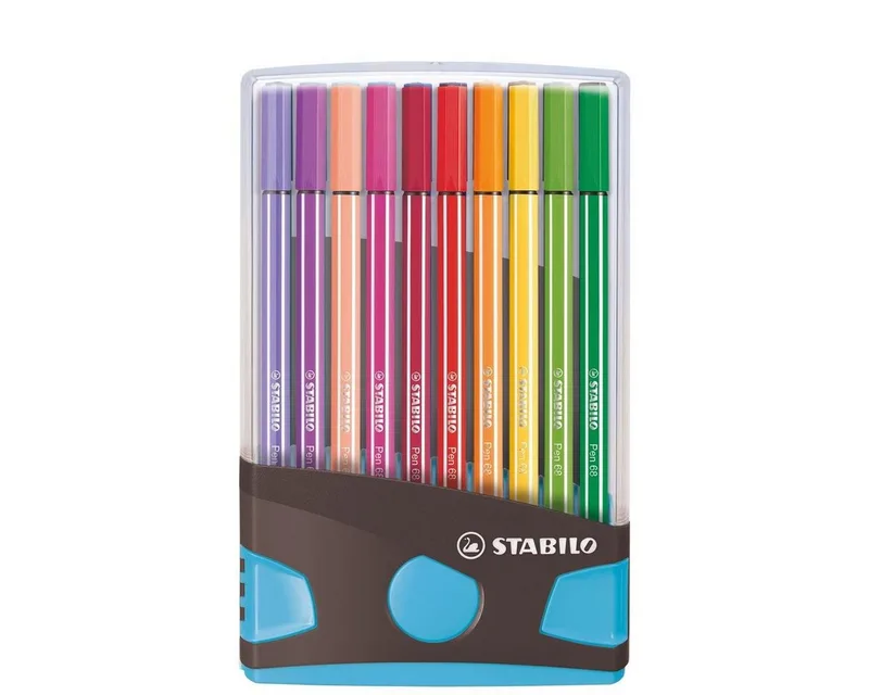 Filzstift STABILO Pen 68 Filzstift - 1 mm - 20er ColorParade - anthrazit + hellb de Stabilo – photo produit