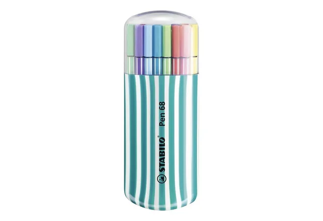 Filzstift STABILO Pen 68 Filzstift - 1 mm - 20er Zebrui-Etui türkis + weiß