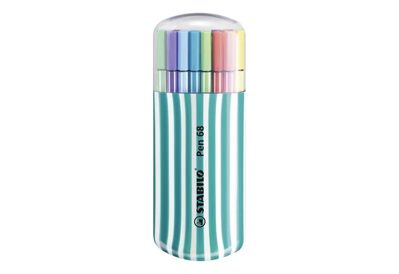 Filzstift STABILO Pen 68 Filzstift - 1 mm - 20er Zebrui-Etui türkis + weiß fra Stabilo – produktbillede