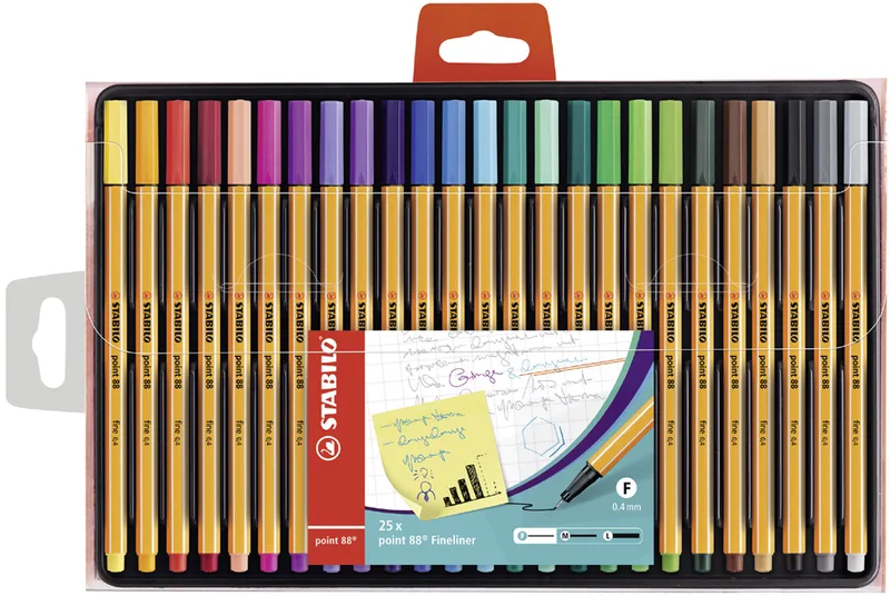 Fineliner point 88, 25er Kunststoffetui von Stabilo – Produktfoto