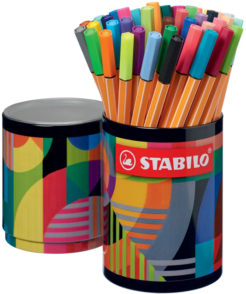 Fineliner point 88, 45er Metallrunddose ARTY van Stabilo – productfoto