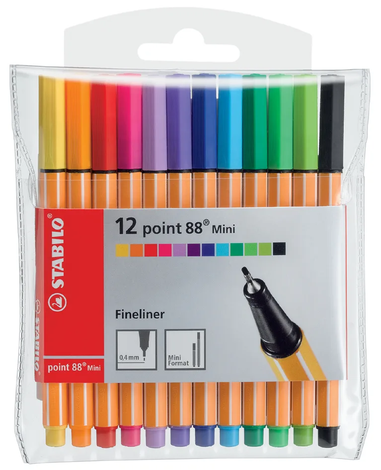 Fineliner point 88 Mini, 18er Kunststoffetui by Stabilo – product photo