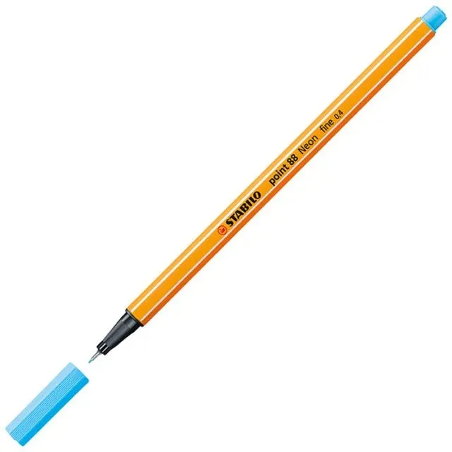 Fineliner stabilo point 88/031 f neon blauw | 10 stuks van Stabilo – productfoto
