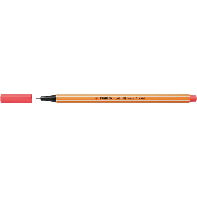 Fineliner stabilo point 88/040 f neon rood | 10 stuks by Stabilo – product photo