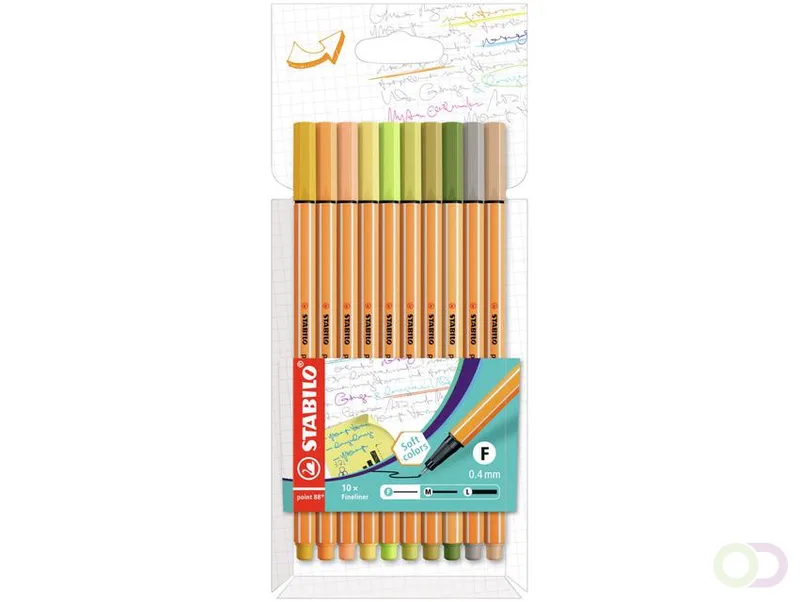 Fineliner STABILO point 88/10 fijn assorti nieuwe kleuren set ?? 10 stuks by Stabilo – product photo