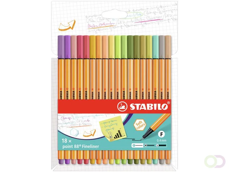 Fineliner STABILO point 88/18 fijn assorti 18 stuks by Stabilo – product photo