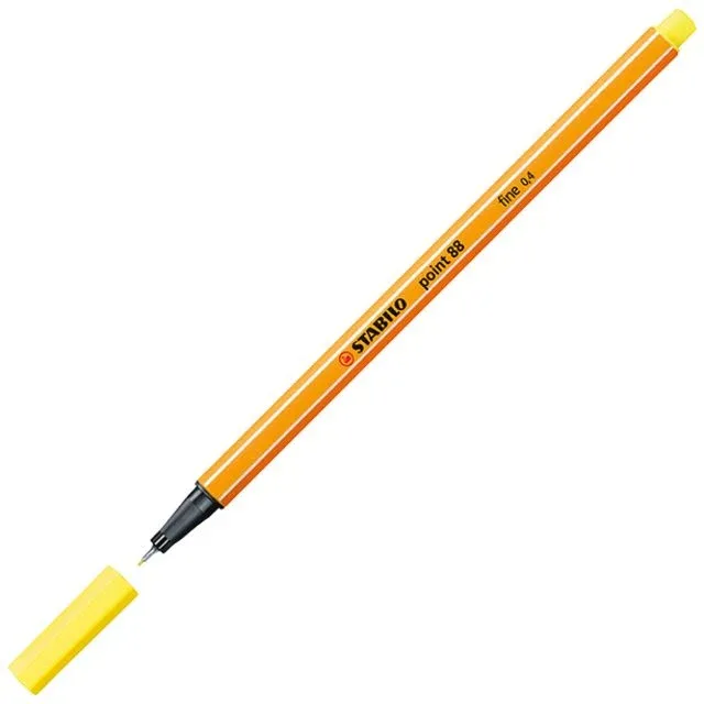 Fineliner stabilo point 88/24 f citroengeel | 10 stuks van Stabilo – productfoto
