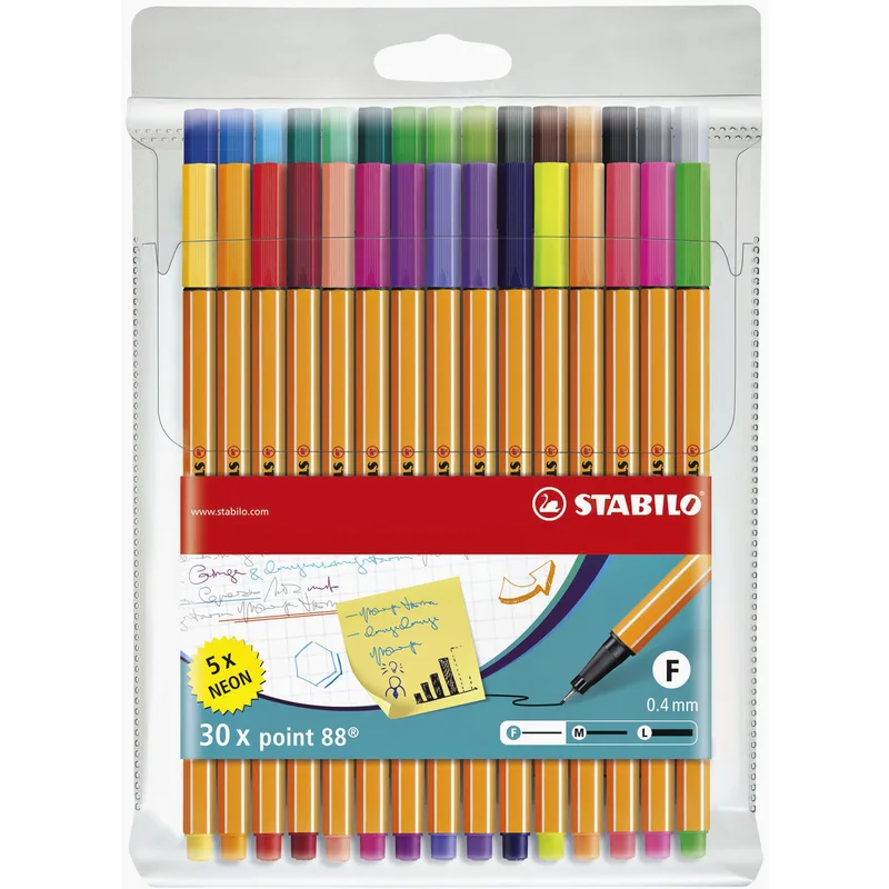Fineliner stabilo point 88/30 f ass 30st van Stabilo – productfoto
