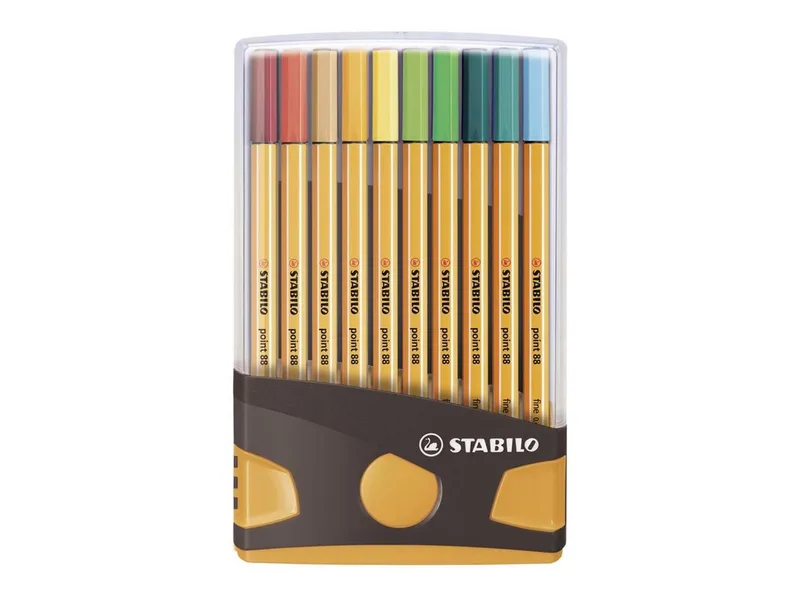 Fineliner STABILO point 88 Fineliner - 0,4 mm - 20er ColorParade - braun+orange de Stabilo en Marron – photo produit