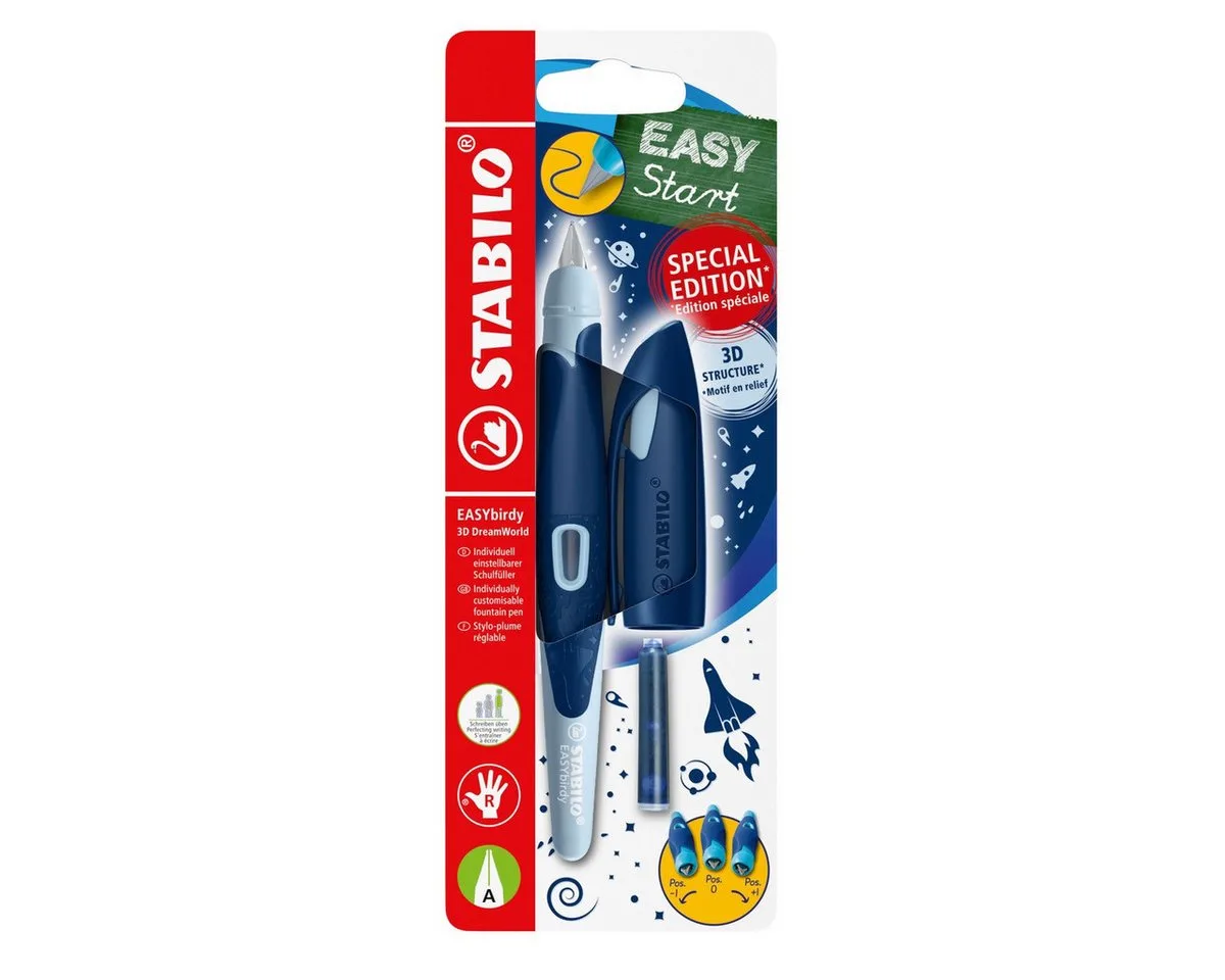 Füller STABILO Schulfüller EASYbirdy 3D DreamWorld A RH blau Blister van Stabilo – productfoto