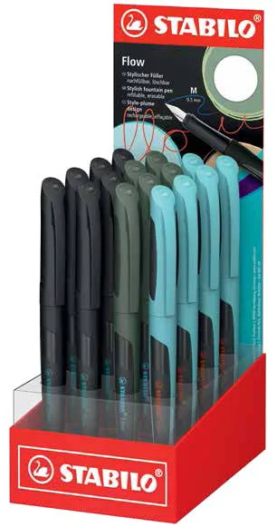 Füllhalter Flow, 16er Display von Stabilo – Produktfoto