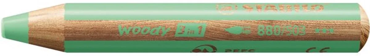 Kleurpotloden STABILO 880 woody 3 in 1 multitalent | 5 stuks de Stabilo en Pastel Groen – photo produit