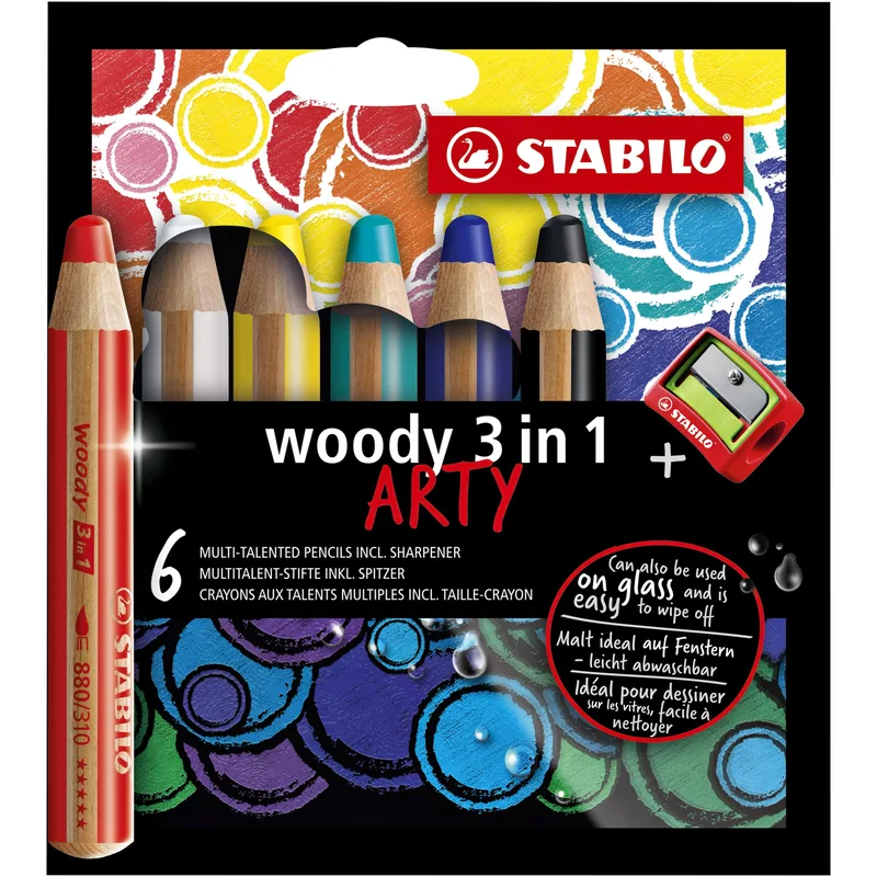 Kleurpotlood stabilo 880 woody 3 in 1 arty 6st | 5 stuks by Stabilo – product photo