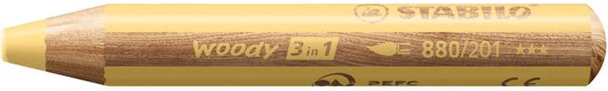 Kleurpotlood stabilo 880 woody 3 in 1 pastel | 5 stuks by Stabilo in Yellow – product photo