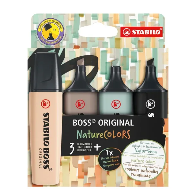 Markeerstift stabilo boss 70/4 etui à 4st nature | 5 stuks by Stabilo – product photo