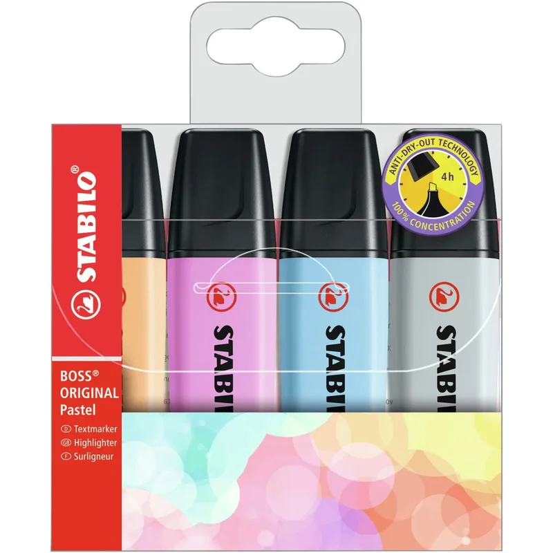 Markeerstift stabilo boss 70/4 pastel incl gs ass | 5 stuks by Stabilo – product photo